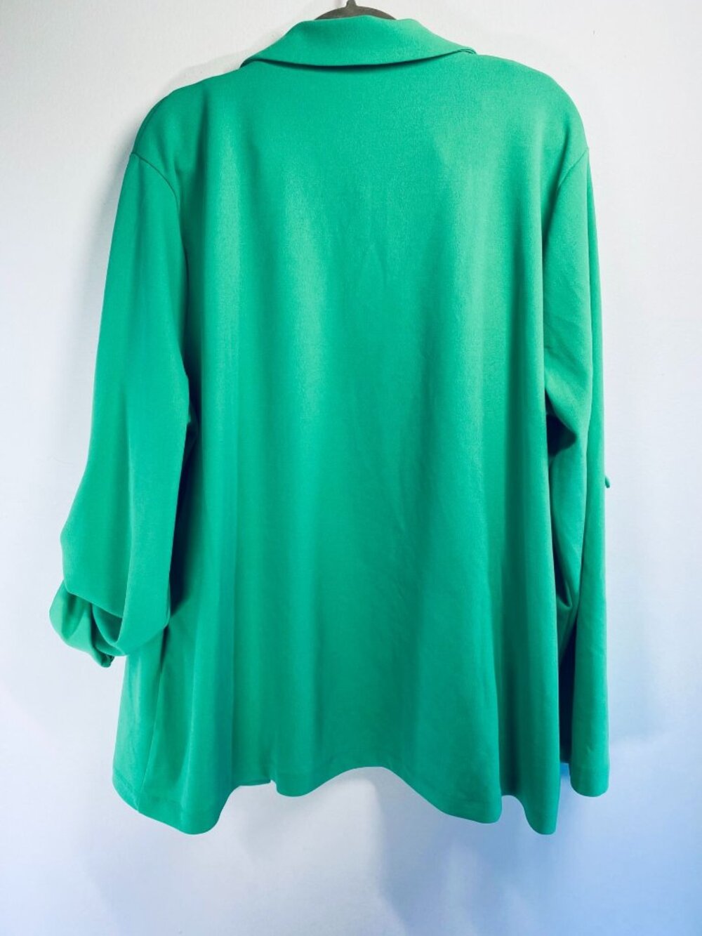 Andree By Unit Womens 3X Green Stretchy Blazer Jacket W/ Roll-Up Sleeves & Pocke - Picture 8 of 9